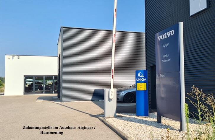 Das Gebäude der UNIQA Generalagentur ​Peham sowie die Zulassungsstelle im Autohaus Aiginger / Hausmening